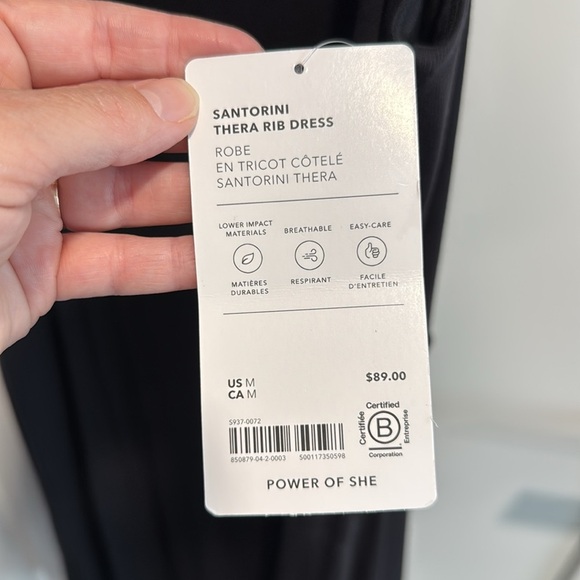 Athleta SANTORINI THERA RIB DRESS Black New Medium - Picture 8 of 11
